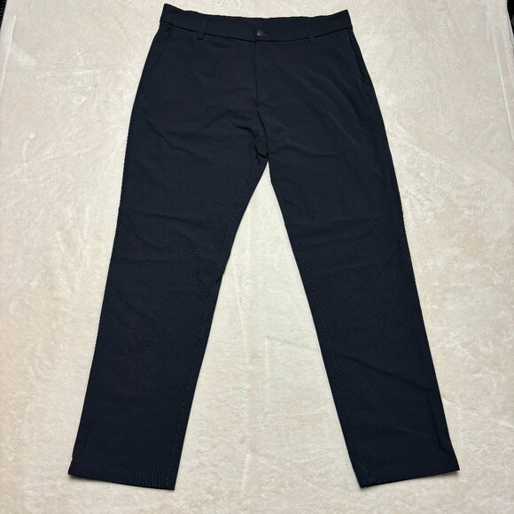 Lululemon Mens Commission Pants Classic Warpstreme Size 32 Navy Blue Golf Casual - Picture 1 of 13